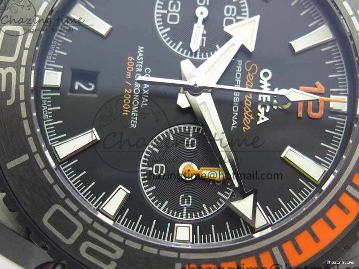 0120 Planet Ocean Master Chronometer Chrono DLC OM 1:1 Best Edition Black Dial On Nylon Strap A Chic 8103
